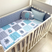 Cargar imagen en el visor de la galería, Juego de cuna con protector de baradal plano