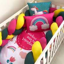 Cargar imagen en el visor de la galería, Juego de cuna con protector de barandal trenzado