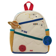 Cargar imagen en el visor de la galería, Mochila Infantil de Lona con Bordado de Planetas