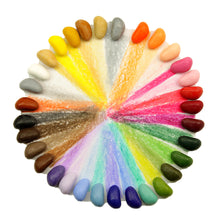 Cargar imagen en el visor de la galería, 32 colores de crayon rocks, turquesa, plata, oro, ladrillo, azul cielo, amarillo sol, morado, lila
