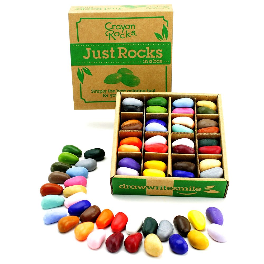 caja para escuela con 32 colores y 64 crayon rocks, perfecta para primaria y escuelas de arte