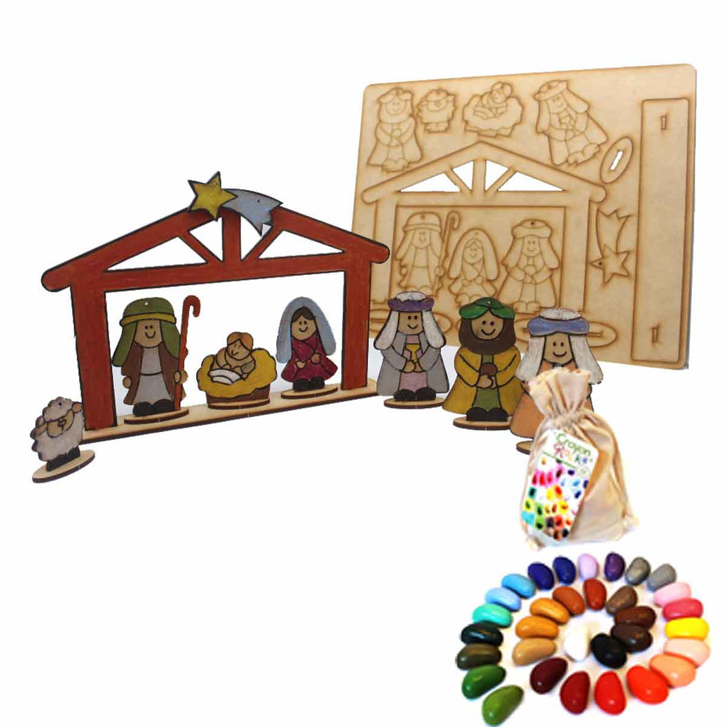 nacimiento para colorear saco de 32 