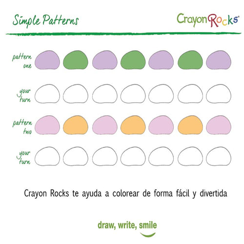 hola de ejercicio de secuencias, para colorear, ensaya con crayon rocks